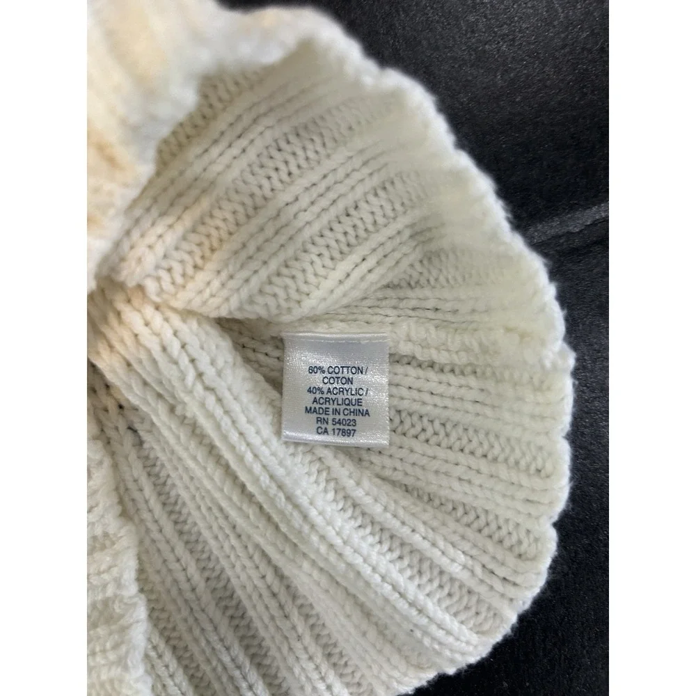 Old Navy Baby 18-24 Months Hooded White Chunky Knit Sweater‎ Preppy Old Money